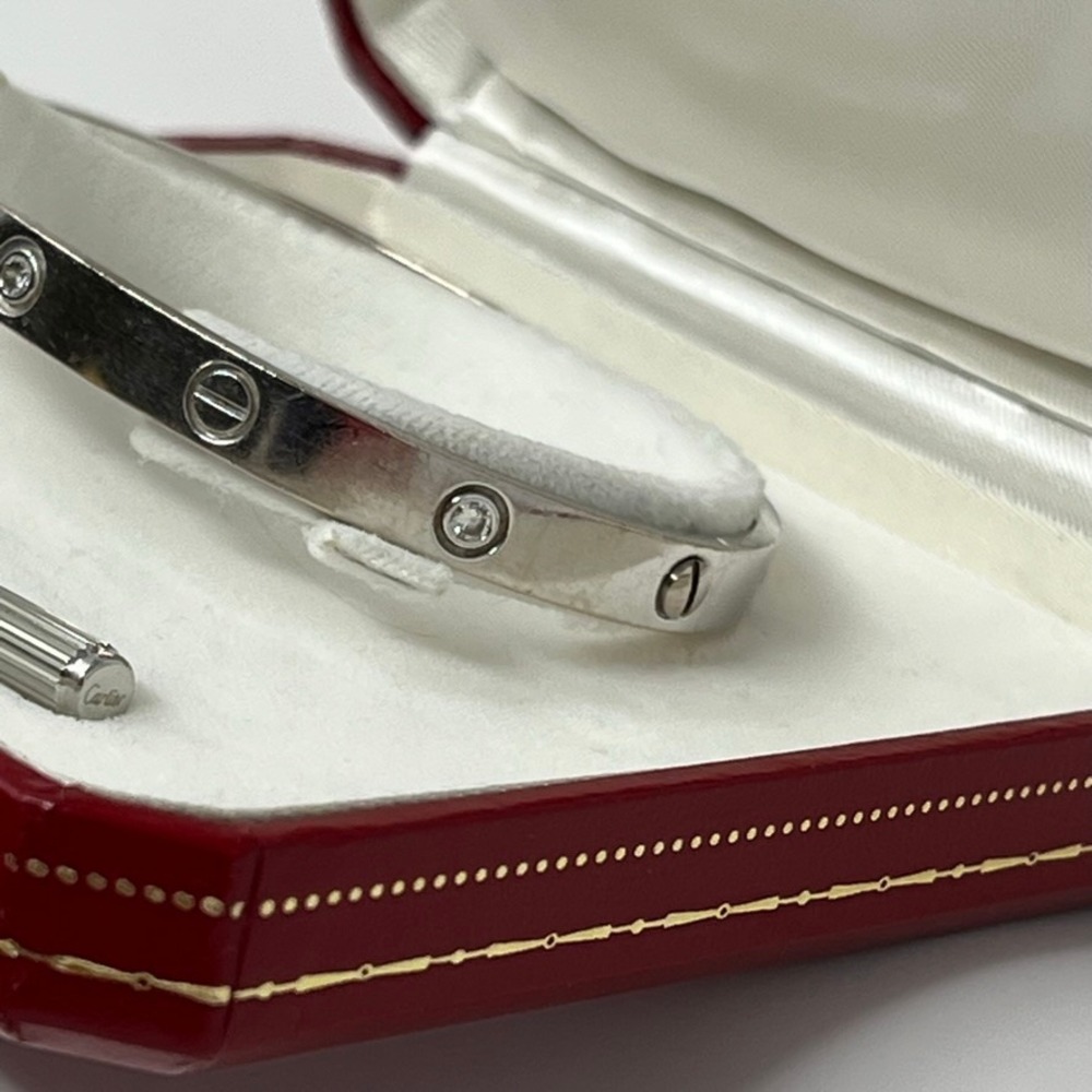 Cartier Love Bracelet 18K White Gold 6 Diamonds B6035417 Box and Screwdriver - Picture 3 of 5